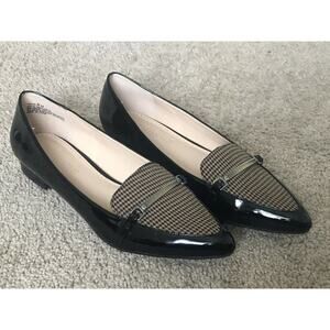 The Limited Qalita Flats Size 8 M Black Leather & Synethic Heel Pointed